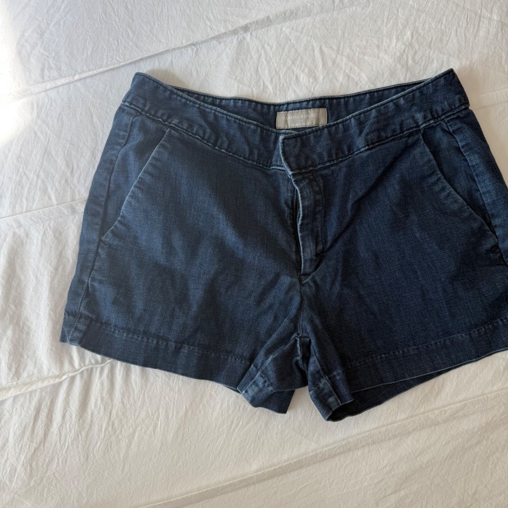Banana Republic‎ Hampton Fit Dark Wash Denim Shorts Womens 27/4 Blue Short